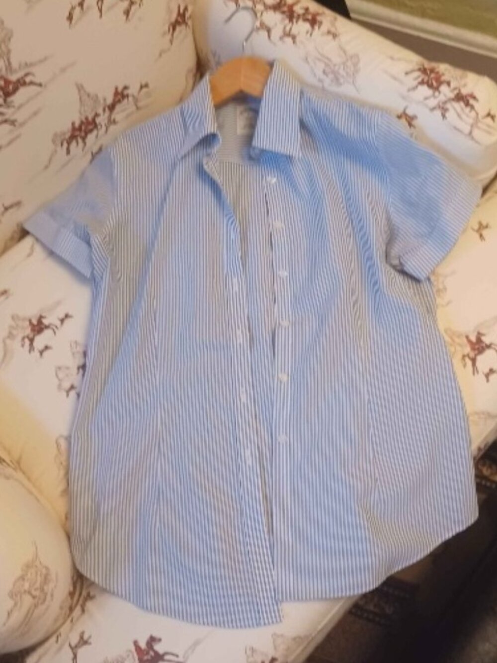 Short sleeved striped Brooks Brothers shirt